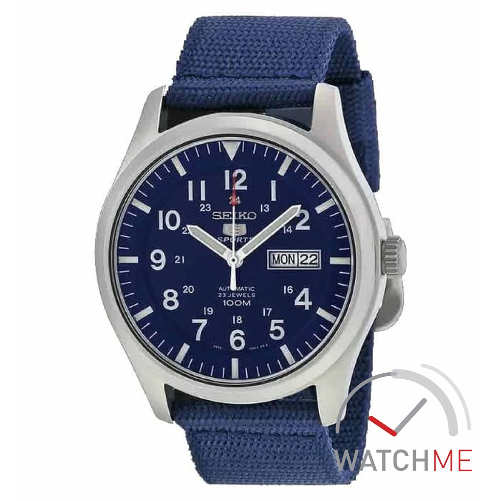 Jam Tangan Pria Seiko 5 SNZG11K1 Automatic Blue Dial 100m Blue Nylon Strap Original Bergaransi Murah