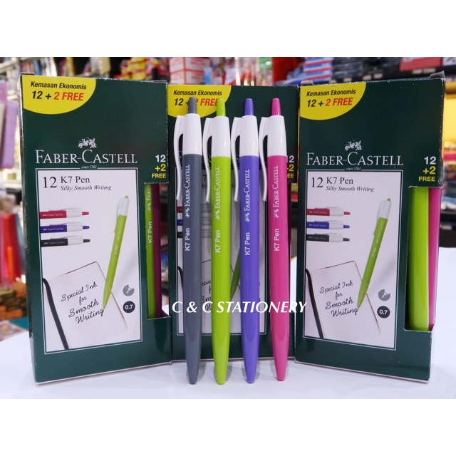 

Pena / Pen / Pulpen / Ballpoint Cetek Faber Castell K7 (Beli 12 pcs harga lebih murah + free 2 pcs)