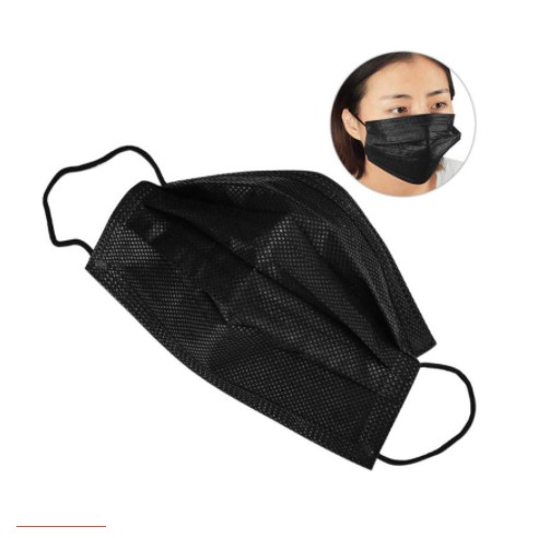 Masker Medis Disposable 3Ply Black Color ( Hitam ) 1Box Isi 50Pcs Masker TMALL88