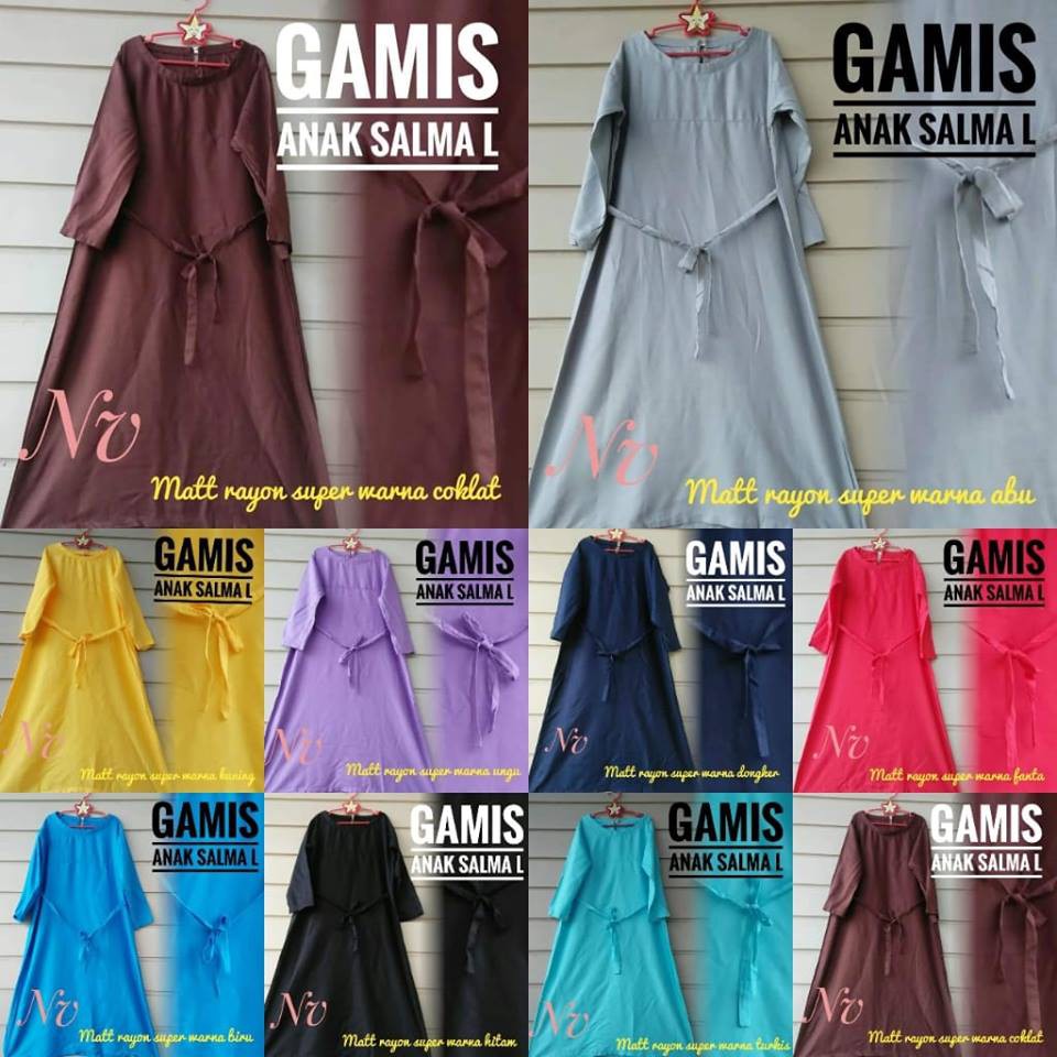 BAJU ANAK GAMIS POLOS SALMA(L)