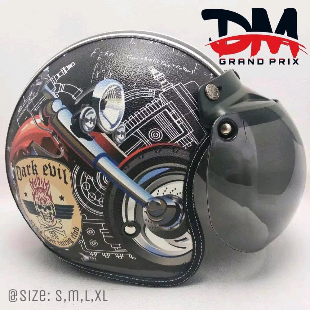  HELM  MOTOR  PRIA WANITA  HELMET RETRO BOGO KULIT SNI HELM  