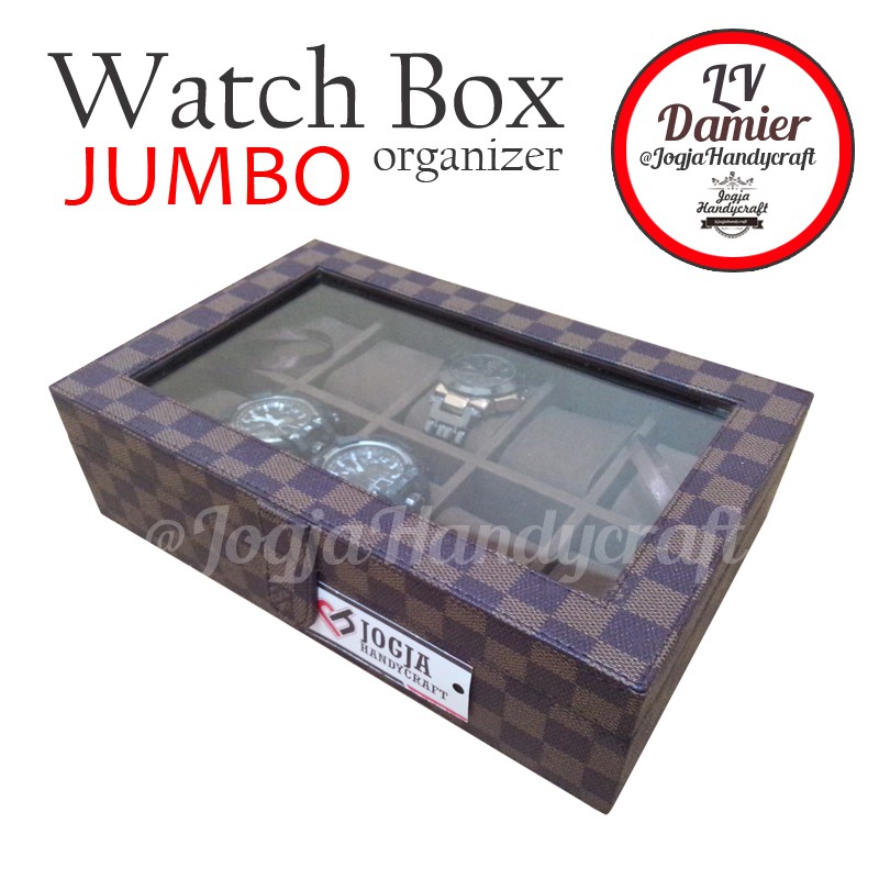 (JUMBO) Kotak Tempat Jam Tangan Isi 10 Sport , Box Jam, Watch Box, Wadah Jam Damier