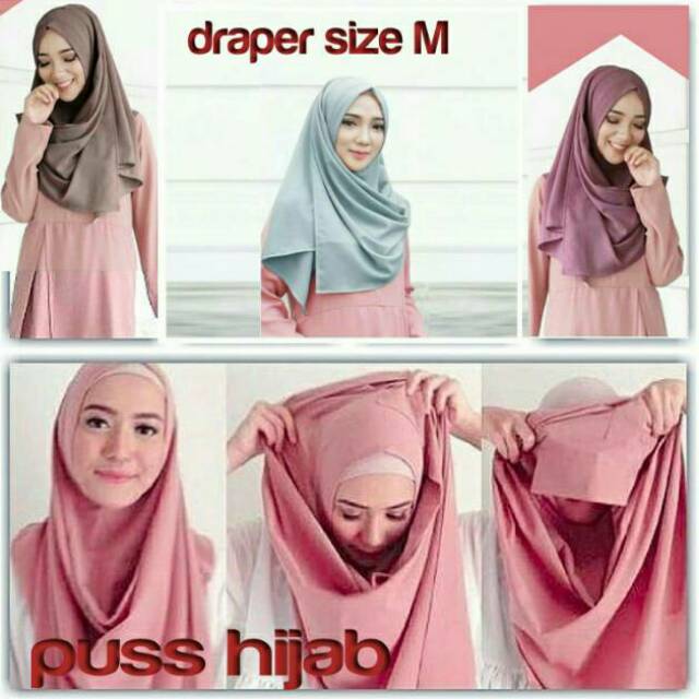  Jilbab Pashmina Instan Diamond Crepe size M Jilbab 