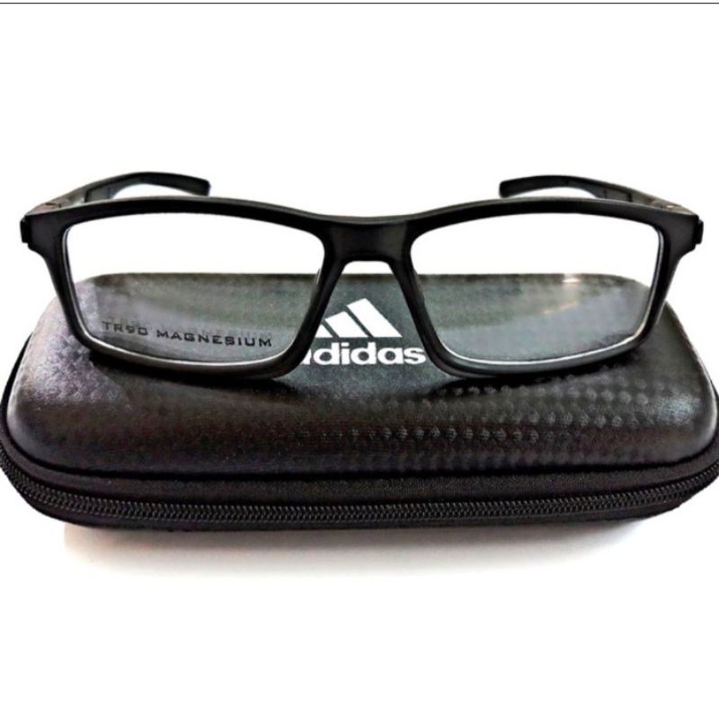Kacamata Frame Minus Cowok Sporty Adidas Breadbox Lite S53-15 Titanium Carbon- Black