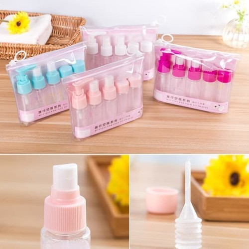 Botol Refill Tempat Sabun Cair Shampoo Mini Pump Spray Travel 6 In 1 Toiletries Kit Bottle