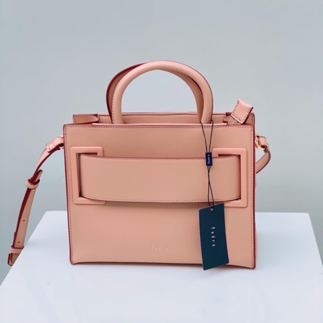 Structured Top Handle Bag in Two-Tone