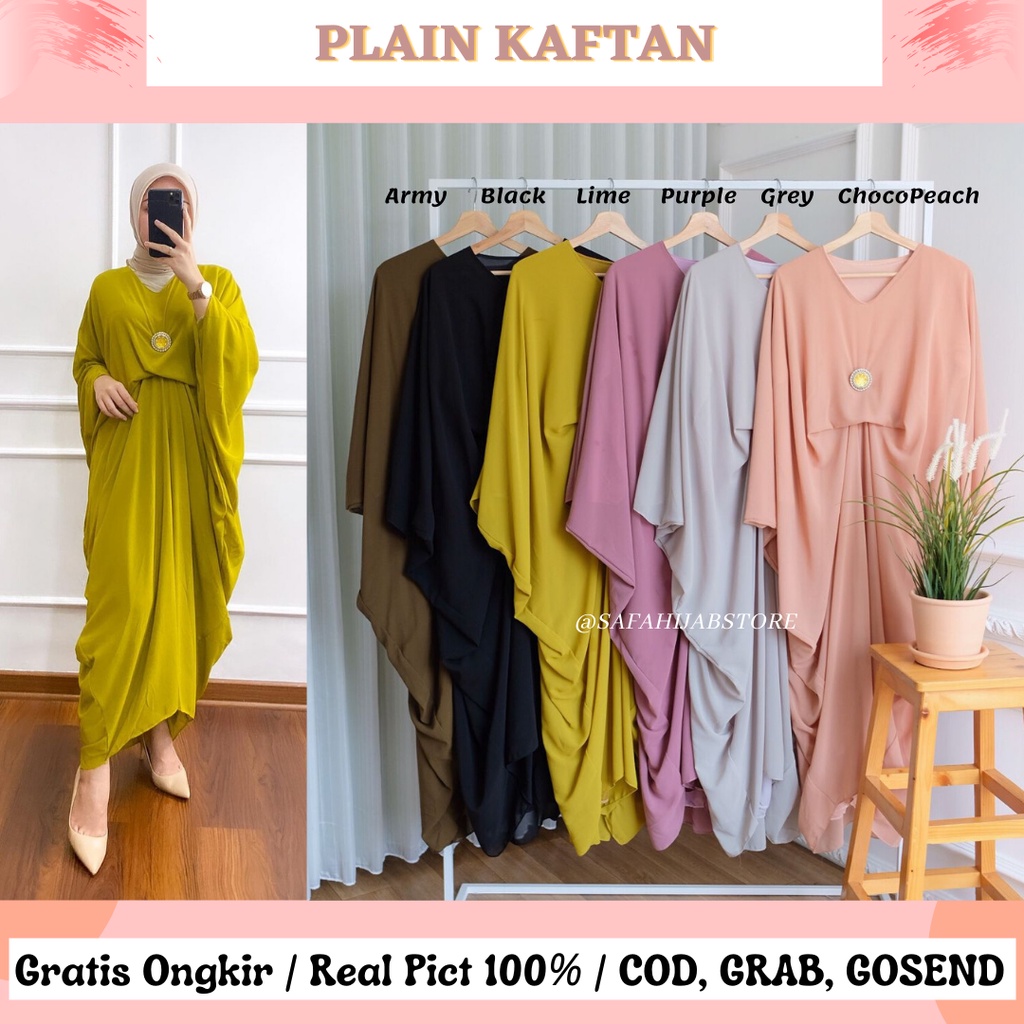 PLAIN KAFTAN / KAFTAN RAYA / KAFTAN LEBARAN