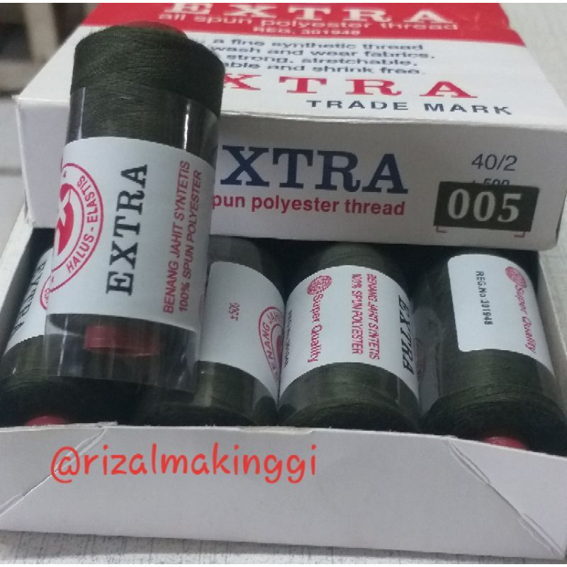 benang jahit extra hijau tua (005)500 yards