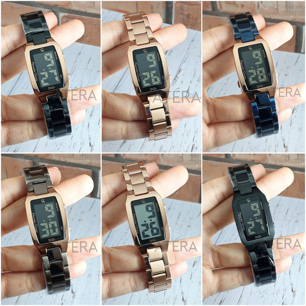ALEXANDRE CHRISTIE AC 9345 WANITA ORIGINAL/JAM TANGAN ALEXANDER AC9345 LH DIGITAL RANTAI PASIR ROSEG