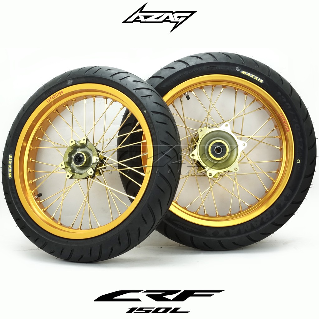 ban set motor honda crf 150 modif supermoto ring expedition maxxis