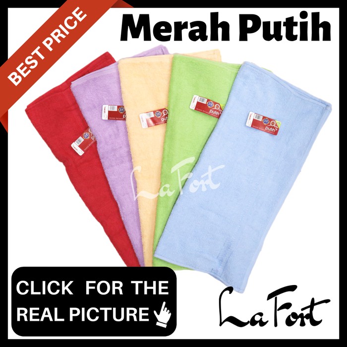 Handuk Mandi Merah Putih 50 x 100 cm ORI Lembut Murah Berkualitas