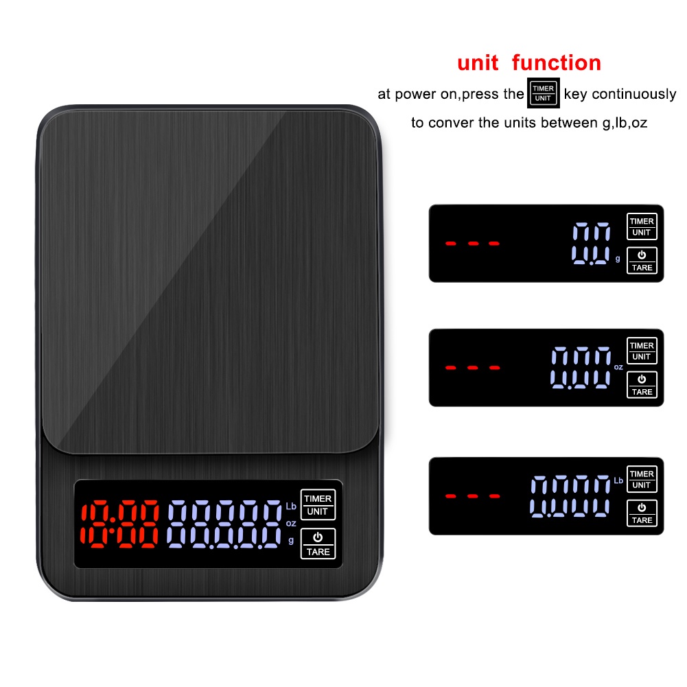 Taffware Digipounds Timbangan Dapur Mini Digital Coffee Scale LCD 10000g 1g - TSC10