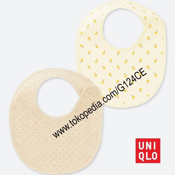 promo CELEMEK BAYI UNIQLO BABY NEWBORN BIB ISI 2 403882 yellow natural 30 murah kualitas bagus