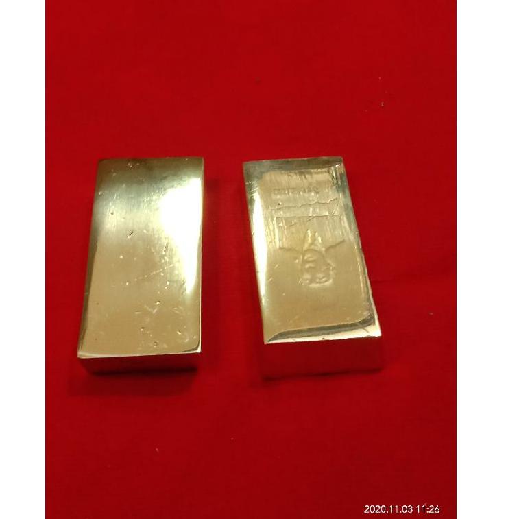 [MH. 967159] BATANGAN KUNINGAN SARI GAMBAR SUKARNO DAN PADI KAPAS