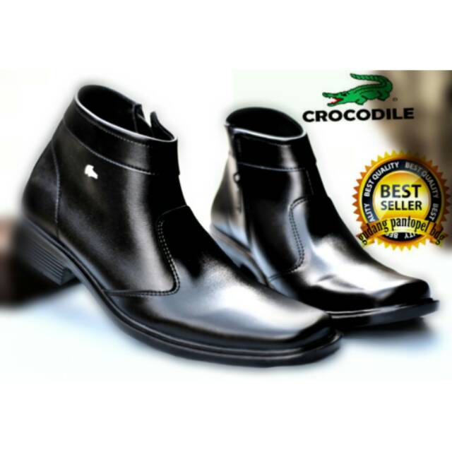 BEST SELLER / TERLARIS / SEPATU PRIA / PANTOPEL / TERMURAH / SEMI BOOTS CROCODILE SLETING HTM