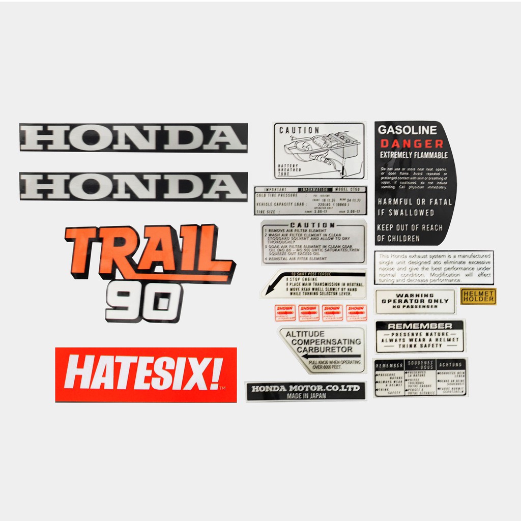 Sticker Decal Tempelan Honda CT  CT110 CT90 1978 Trail Hatesix