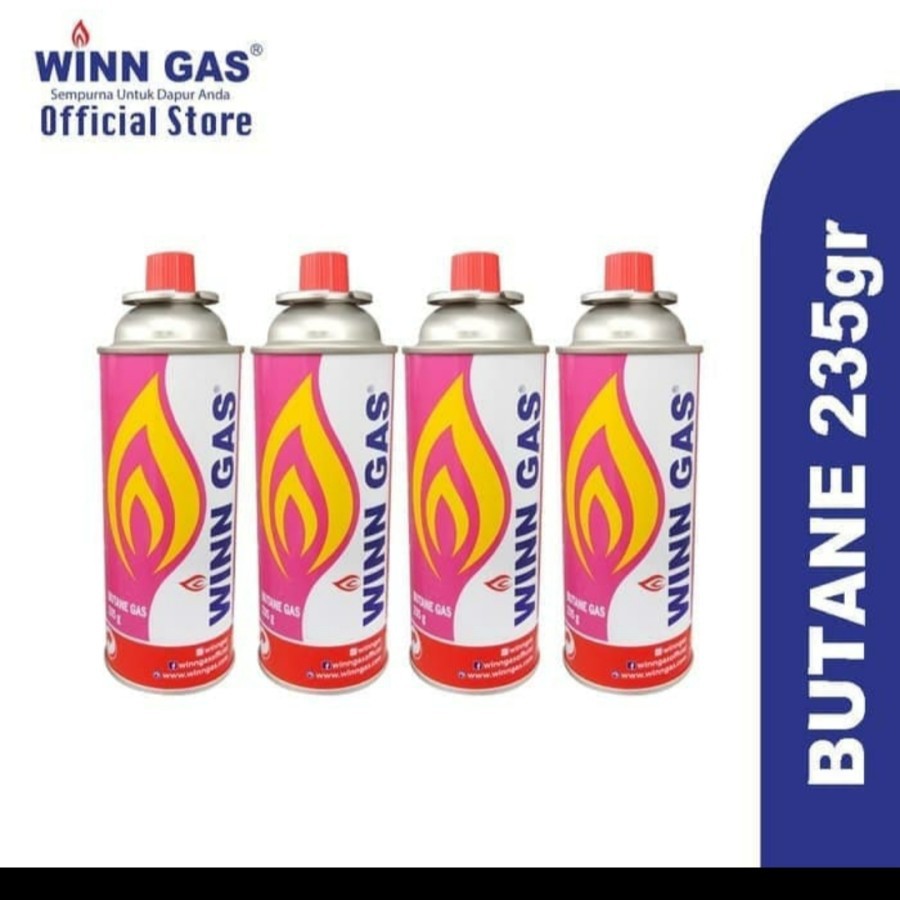 Gas kaleng winn gas portable butane gas cartridge isi 235gr