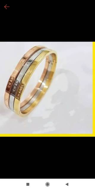 Gelang Titanium premium anti karat harga satuan korea simple GBT-57