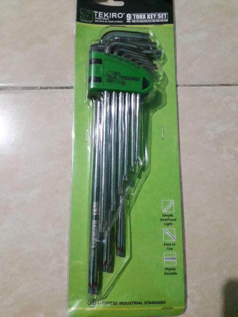 Kunci L Bintang Tekiro Non Lubang - Torx Key Set 9 Pcs