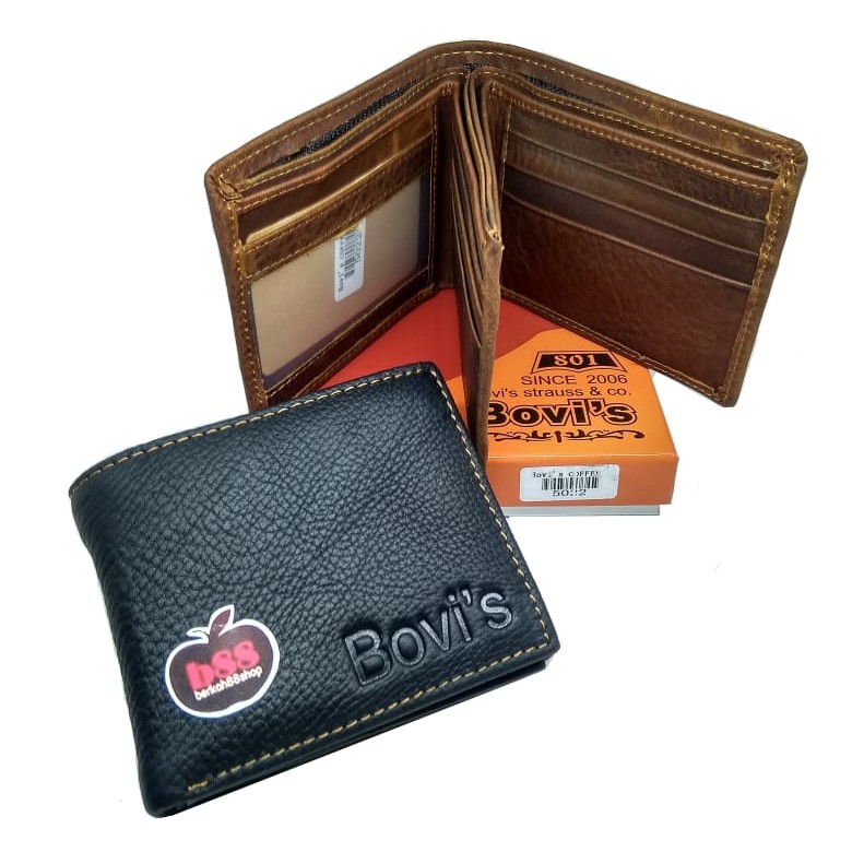 Dompet kulit 3 dimensi Bovis 5022 polos / Dompet pria lipat / Dompetkulit murah