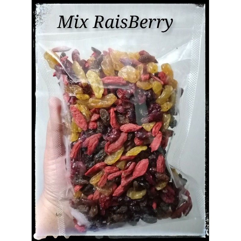 

Mix RaisBerry Dried Fruit Buah Kering Golden Raisin Kismis Kuning Black Raisin Goji Berry Cranberry Cemilan Sehat Semarang