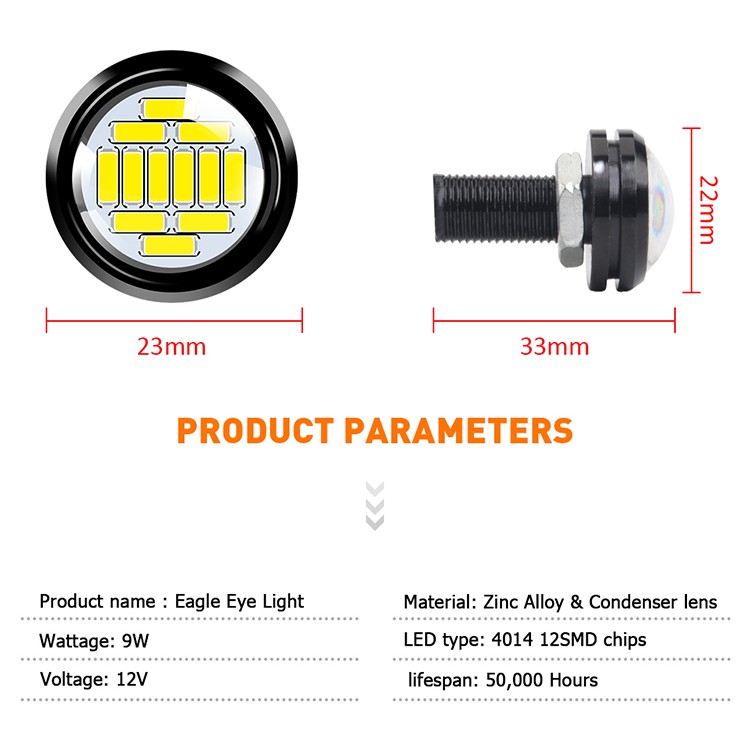 1pcs Lampu Led Eagle Eye 12smd 23mm 12v Untuk Drl / Sein Mobil / Motor