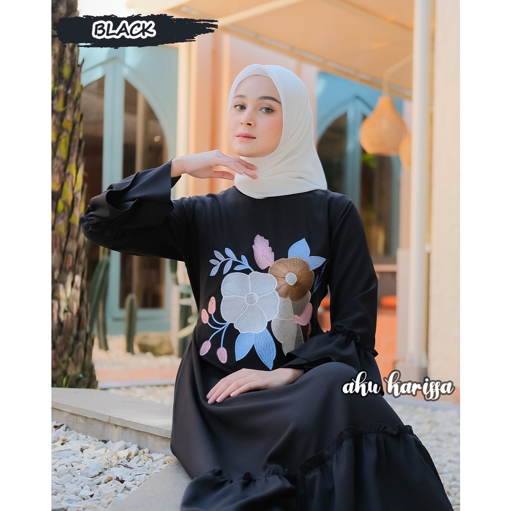 Nauren Dress Bordir ORI Aku Karissa - Gamis Bordir Aku Karissa