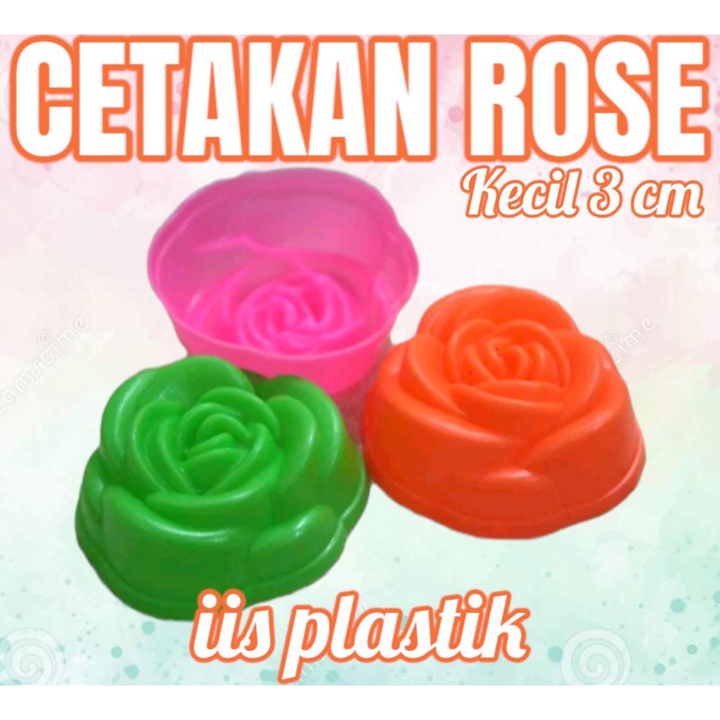 Cetakan Kue Mawar Plastik besar Kecil isi 12 / Cetakan Puding / Cetakan Bunga Mawar / Cetakan Putu Ayu / Cetakan Pudding Agar2 Jelly Mawar