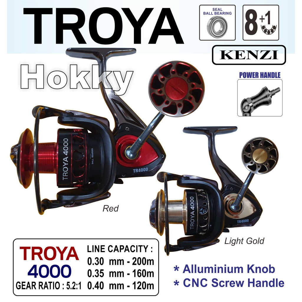 REEL KENZI TROYA 4000 POWER HANDLE ORIGINAL