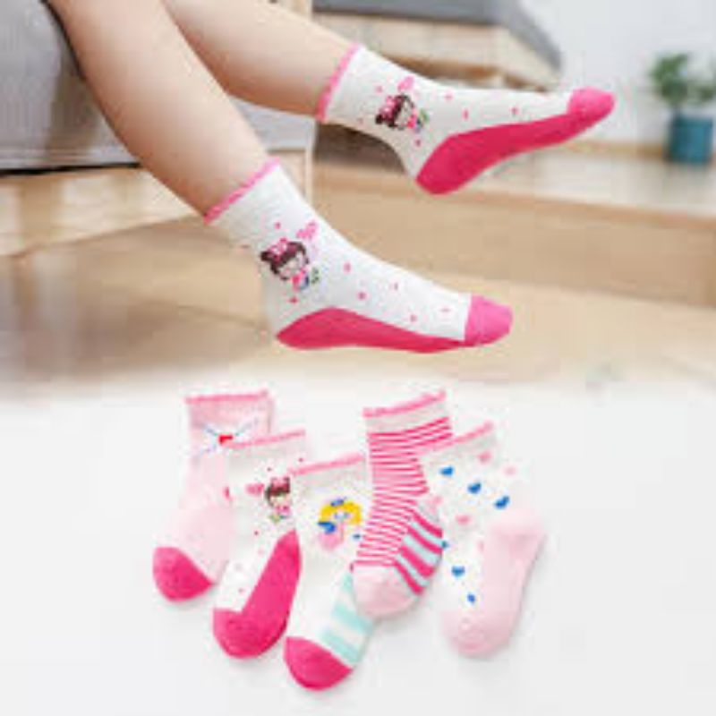 HE &amp; SHE Cotton Socks Kaos Kaki Anak Motif