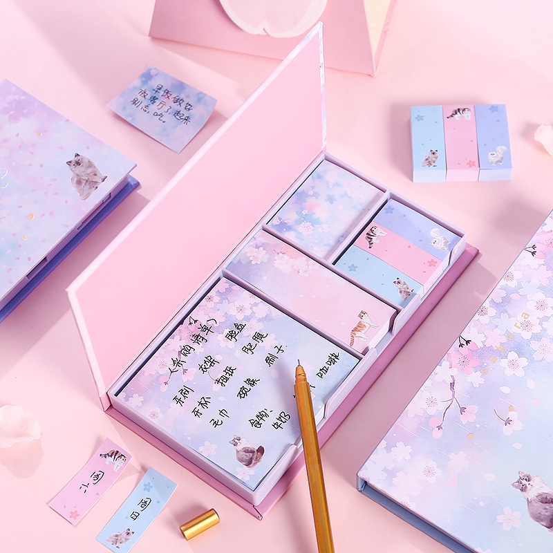 MSY Set Sticky Note / Post-it Motif Flower Kartun Lucu Untuk Anak Perempuan / Pembatas Buku Karakter Lucu