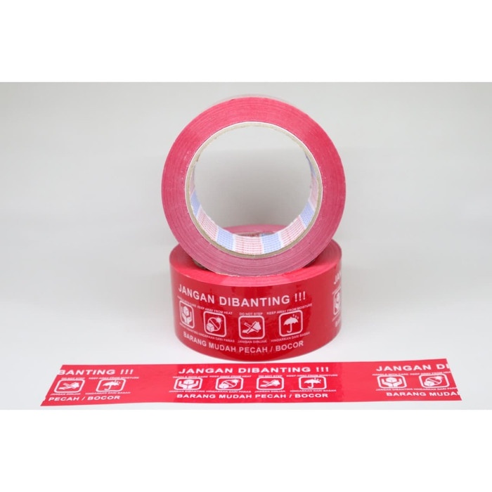 

PEREKAT-PENGIKAT- LAKBAN FRAGILE MERAH JANGAN DI BANTING 48MM X 100 METER -PENGIKAT-PEREKAT.