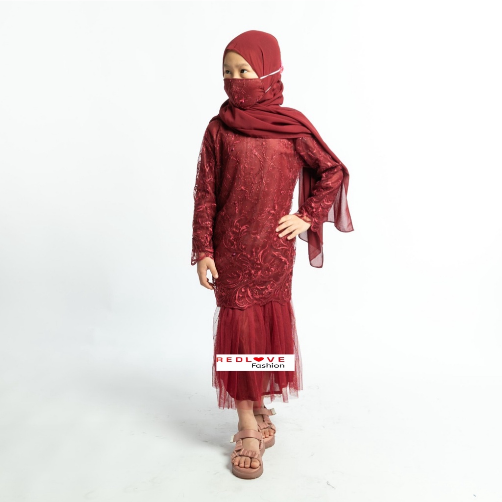 RED LOVE 136 (TERMURAH) GAMIS DUYUNG TUTU ANAK/  KEBAYA KIDS/ DRESS PESTA ANAK