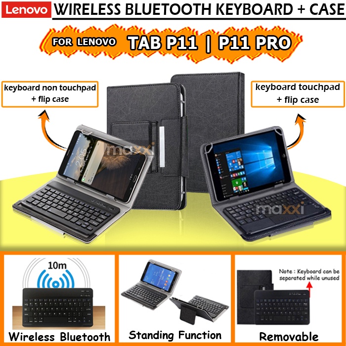 Lenovo Tab Tablet P11 11 Pro Wireless Bluetooth Keybord Kibord Keybord Kibot Book Cover Case Casing