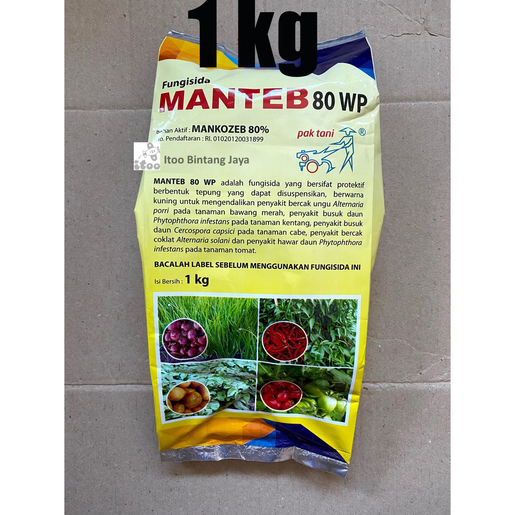 Fungisida Kontak Pak Tani Manteb Kuning 80 WP Mankozeb 80% 1 kg