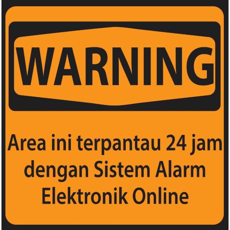 Sticker WARNING ALARM, stiker untuk alarm rumah online GSM/REMOTE/WIFI