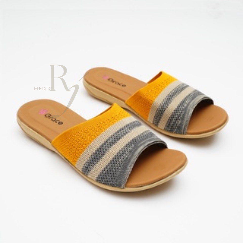 GRACE [AURORA SELOP] /Sandal Teplek Wanita Distro Selop Rajut elastis Flat/ Sandal Slop Karet Rajut Cewek