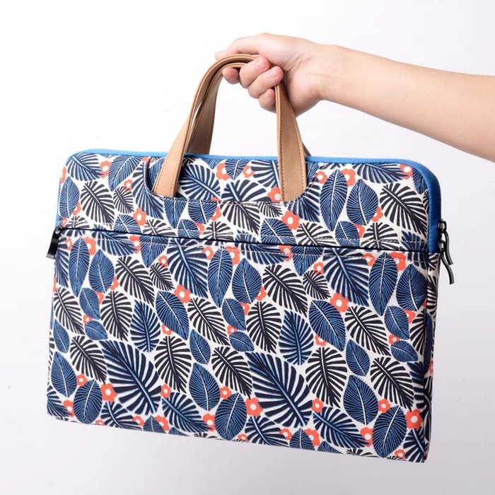 Tas Laptop Softcase Laptop Jinjing Leaves Printed 11 12 13 13.3 13.6 14 15 16 inch