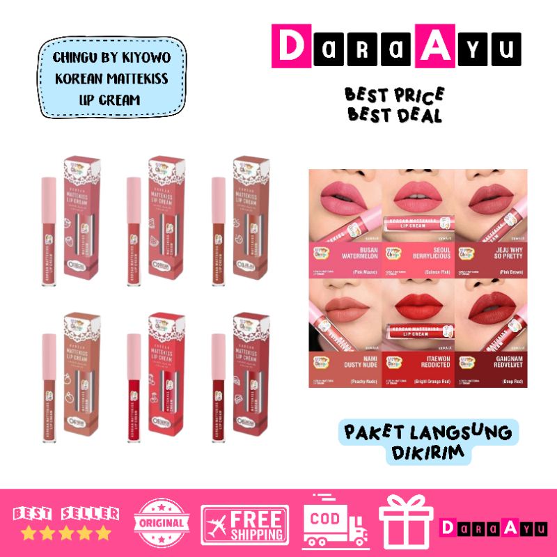 [DaraAyu] Korean Mattekiss Lipcream Chingu by Kiyowo | Lipmate Lipstik Lipstick Chingu