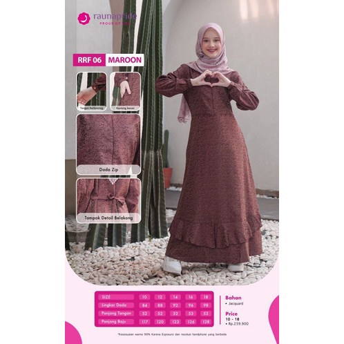 RF06 MAROON/GAMIS REMAJA RAUNA