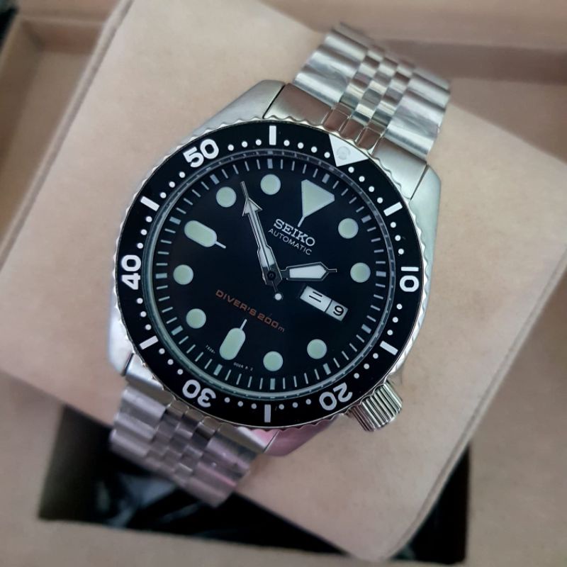 Jam Tangan Pria Seiko Automatic Divers All Steel 40mm Include Box Original & Paper Bag