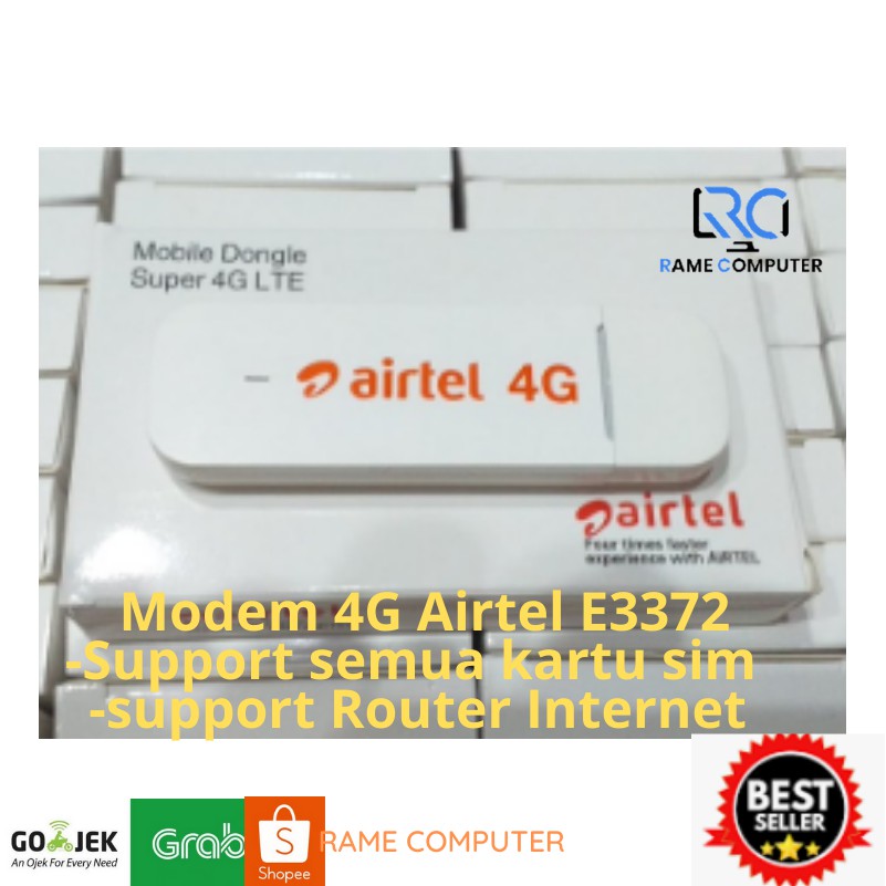 MODEM USB 4G AIRTEL E3372 UNLOCK ALL GSM SUPPORT ROUTER CCTV Support GSM 4G dan smartfren