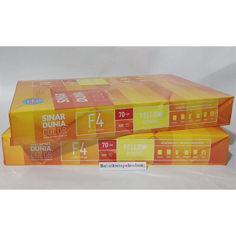 

Kertas Warna F4 Kuning-Yellow 70 Gsm Sinar Dunia