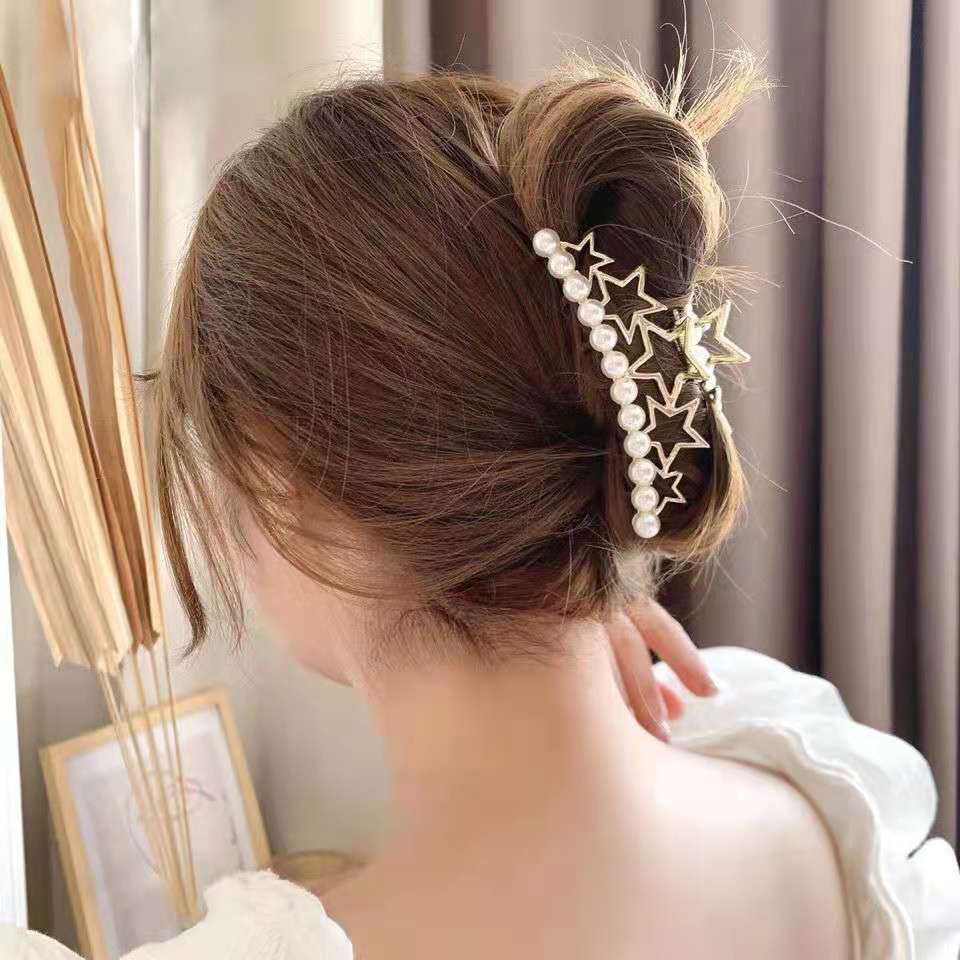 Jepir rambut korea wanita jepit jedai besar mutiara motif baru import 9.2cm