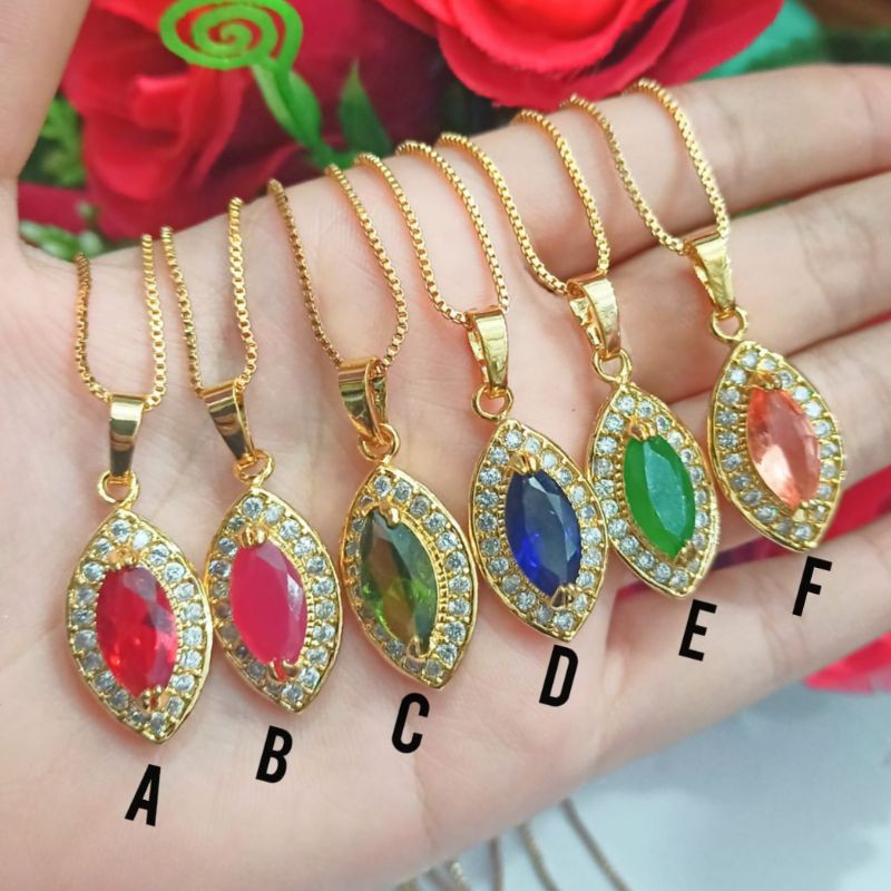 SB12. Kalung xuping wanita lapis emas dgn mata zircon UK 45 cm itali