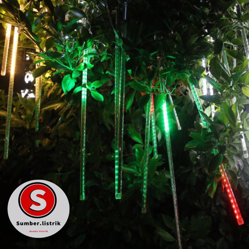 lampu meteor led isi 10pce batang/50cm /jatuh rain snow taman hias meteor/lampu meteor 50cm rgb