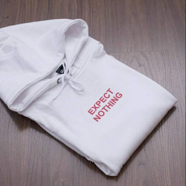 HOODIE KATA KATA EXPECT NOTHING DENGA RAGAM WARNA MAT FLECEE