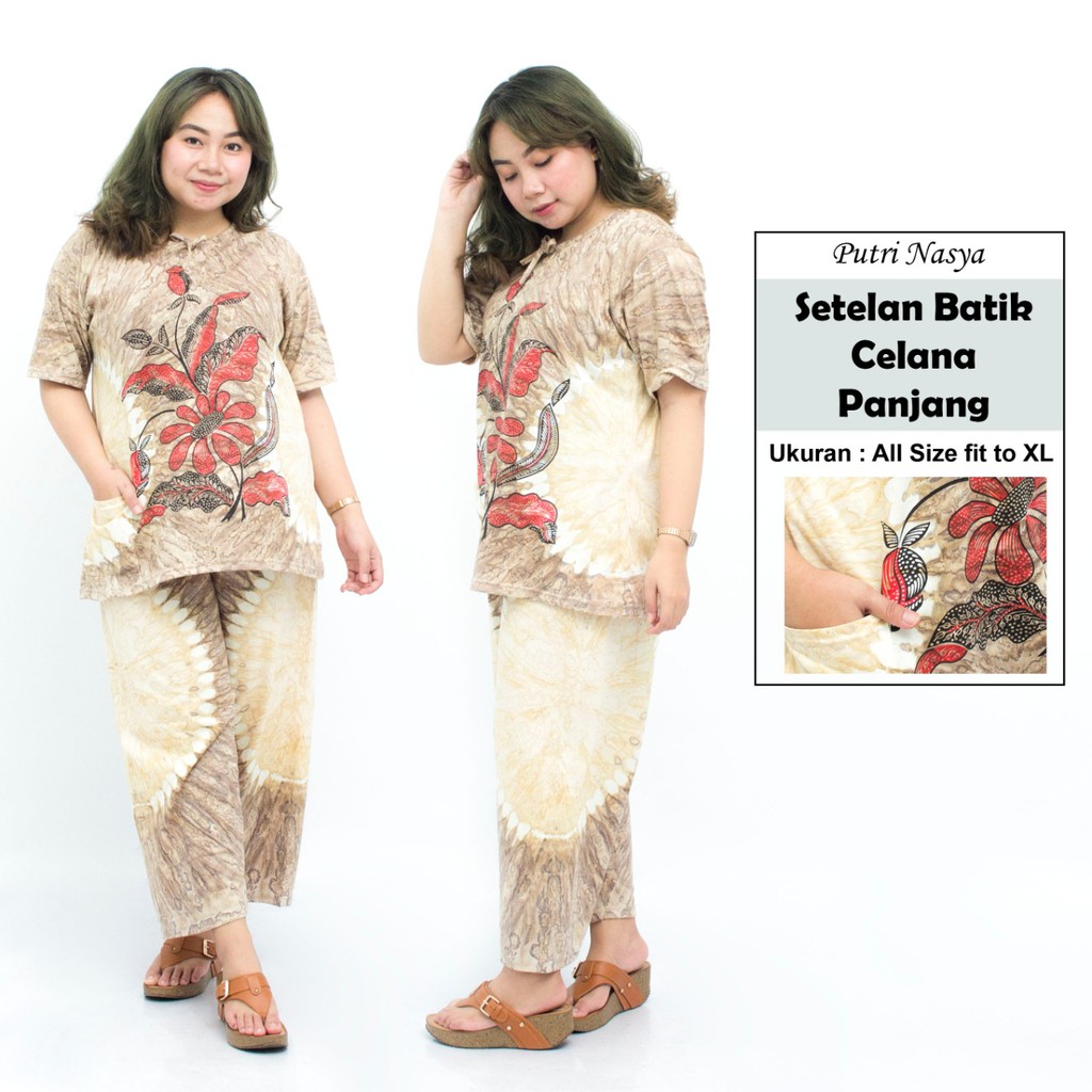 setelan batik jumbo celana panjang / baby doll jumbo / kulot jumbo / piyama jumbo  / pakaian santai