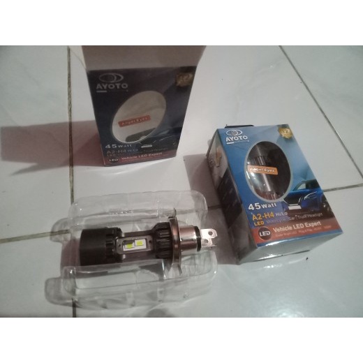 Lampu Motor LED Utama Putih Kuning Ayoto A2 H4 Soket H4 45 Watt HI LOW