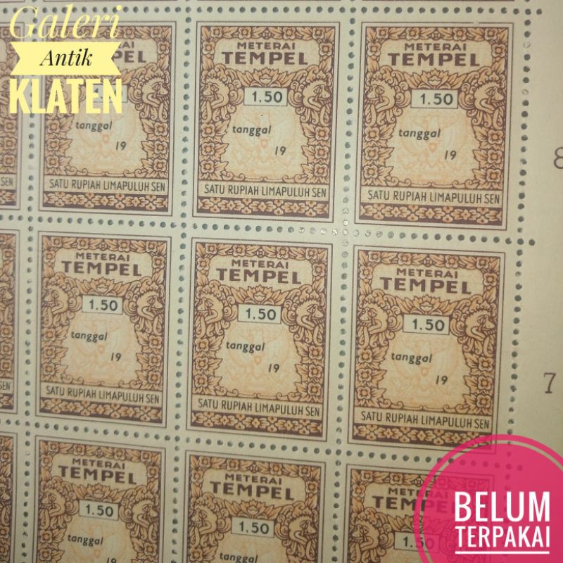 

1pcs Materai Tempel Rp 1,50 Rupiah tahun 1960-1970 matrai lama 1.50 meterai jadul kuno Sen setengah 1962 1961 1963 1964 1967 1965 1966 1968 1969